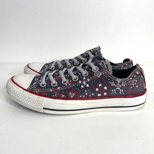 CONVERSE ALL STAR OX Low Top Fireworks Bandana Print 547298F Womens 8 Blue Red